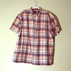 Mens Large St Johns Bay Cotton Short Sleeve Shirt